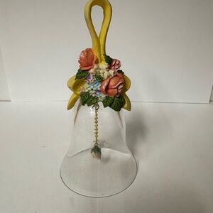Avon Vintage Glass Bell with Bouquet Handle